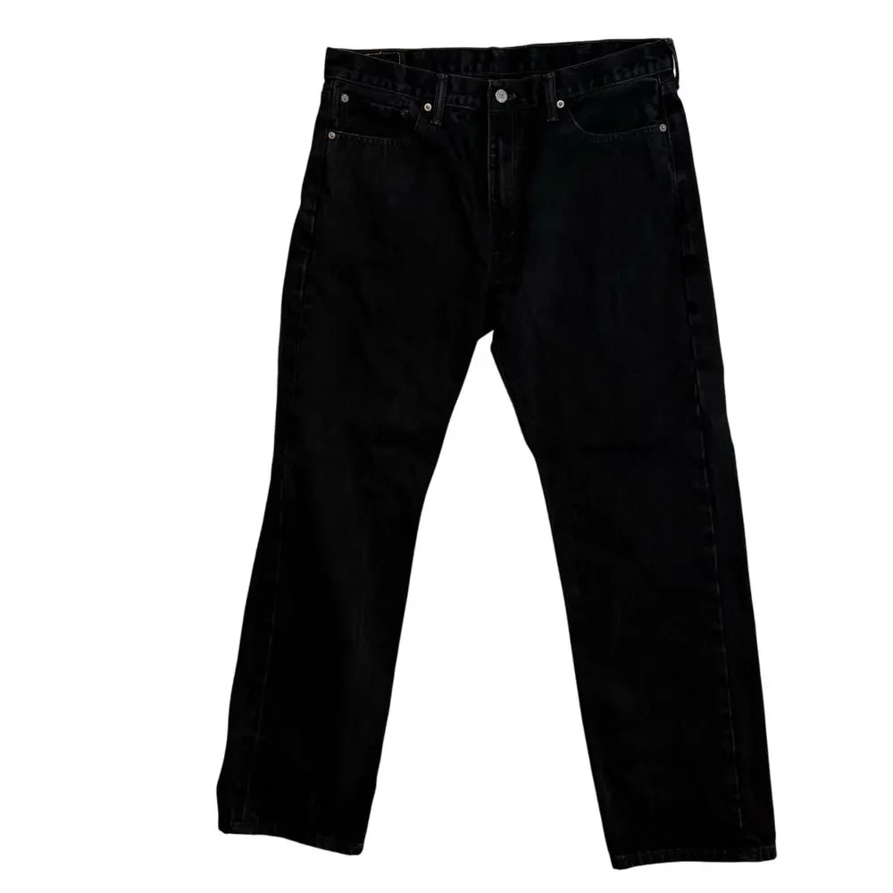 Levi’s 505 Men’s 38x32 Black Denim Jeans Regular Fit Zip Fly Straight Leg